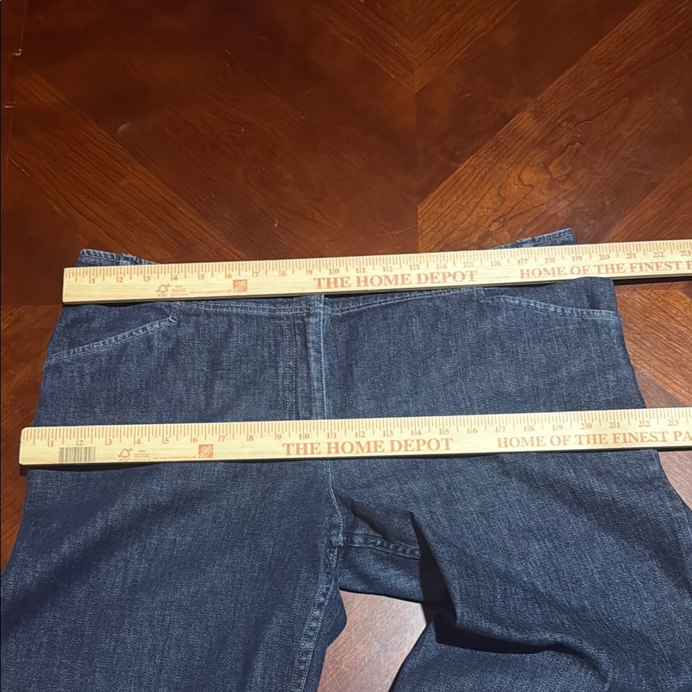 J Jill wide leg Stylish Dark Blue Wash Denim jeans Pants waist 38 - Picture 7 of 11